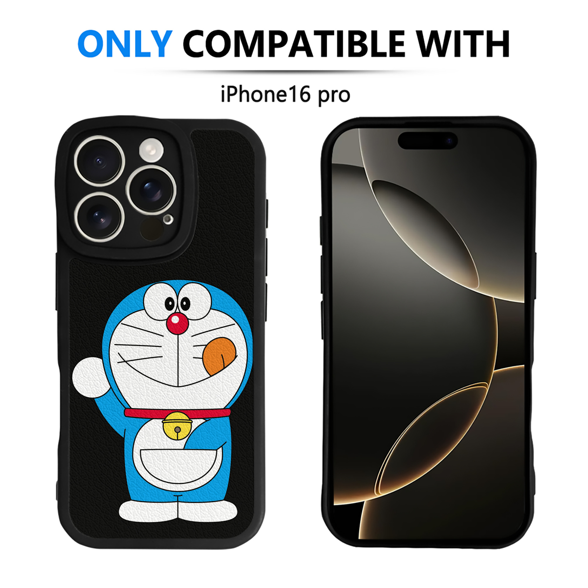 （画像用） ドラえもん Doraemon 【iPhone 16シリーズ対応】シリコンスマホケース（レザー調） 材質：シリコン